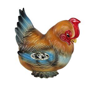 Vintage Josef Originals Chicken Hen Figurine Colorful Bird Japan 4"